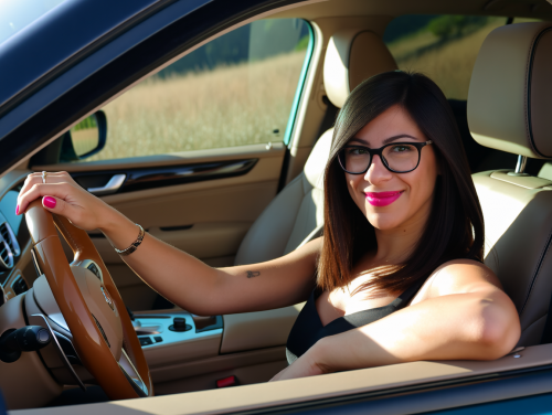 Cardrive in a hot luxury SUV