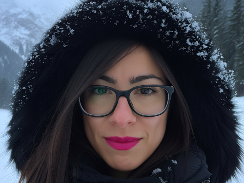 Winterporträt in verschneiter Berglandschaft