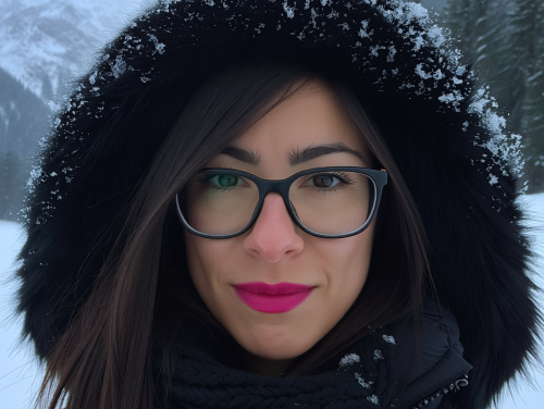 Winterporträt in verschneiter Berglandschaft