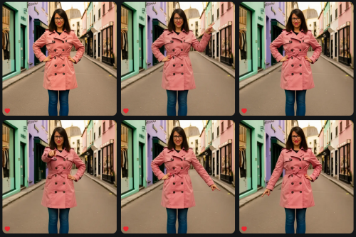 In alle Richtungen zeigen in einer Altstadtstraße – iPhone-style